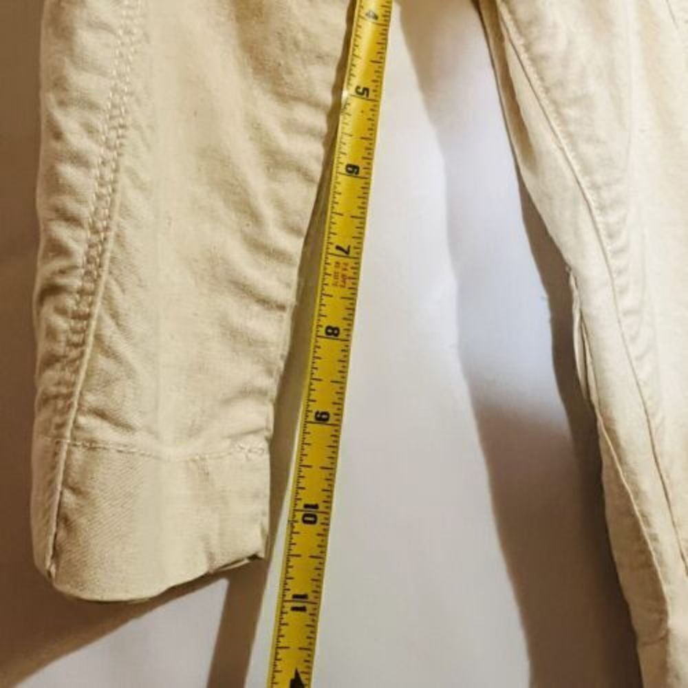 Vintage RARE Diesel Womens Beige Jacket Blazer 3/4 Sleeve Cotton Hemp Blend Y2K - Picture 11 of 13